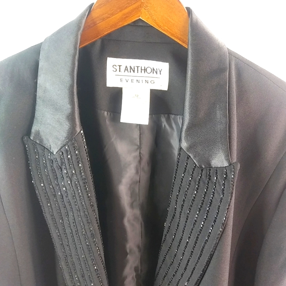 St. Anthony Evening 12 Black Beaded Jacket Funeral